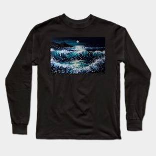Moonlit Beach Serenity Long Sleeve T-Shirt